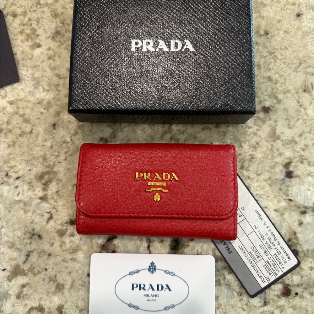 Prada NWT Leather Key and Card Holder